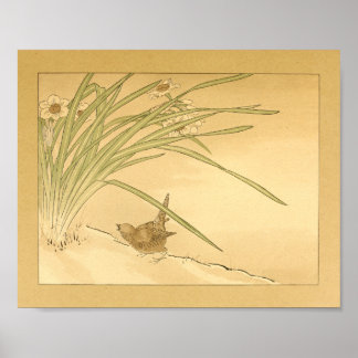 Vintager japanischer Wall Art Bird Poster