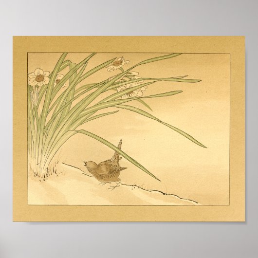 Vintager japanischer Wall Art Bird Poster (Vorne)