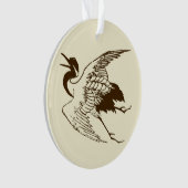 Vintager japanischer Zeichn eines Krans, braun Ornament (Vorderseite)