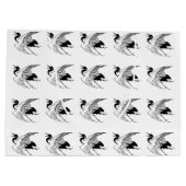 Vintager japanischer Zeichn eines Krans Große Geschenktüte (Rückseite)