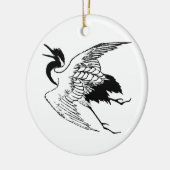 Vintager japanischer Zeichn eines Krans Keramikornament (Links)