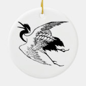 Vintager japanischer Zeichn eines Krans Keramikornament (Hinten)