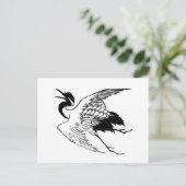 Vintager japanischer Zeichn eines Krans Postkarte (Stehend Vorderseite)