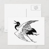 Vintager japanischer Zeichn eines Krans Postkarte (Vorne/Hinten)