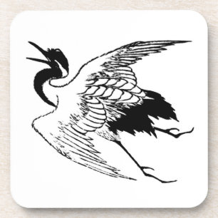 Vintager japanischer Zeichn eines Krans Untersetzer