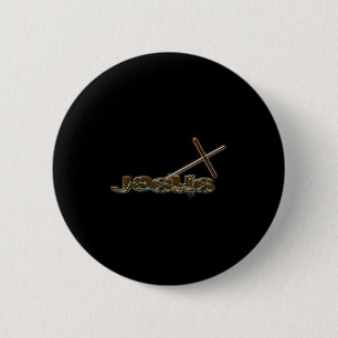 Vintager Jesus Christus, der das Kreuzdesign trägt Button