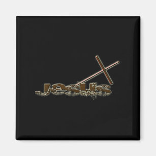 Vintager Jesus Christus, der das Kreuzdesign trägt Magnet