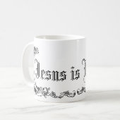 Vintager Jesus ist Lord Mug Kaffeetasse (Vorderseite Links)