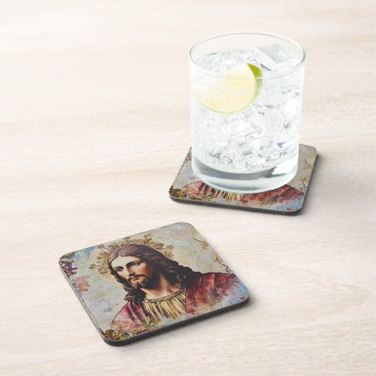 Vintager Jesus Religious Getränkeuntersetzer (Rechte Seite)