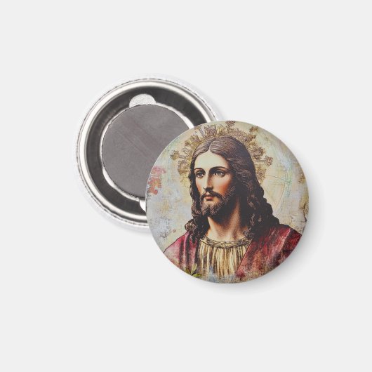Vintager Jesus Religious Magnet (Vorderseite/Rückseite)