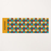 Vintager Jigsaw Puzzle Pieces Mustername Yogamatte (Vorderseite (Horizontal))