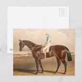 Vintager Jockey auf Racehorse Postkarte (Vorne/Hinten)