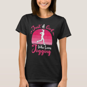 Vintager Joggen nur ein Mädchen, das Lieben Joggen T-Shirt