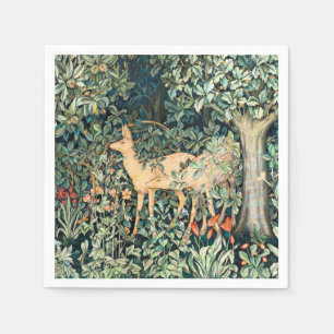 Vintager John Dearle "Greenery"- Baum Blume & Deer Serviette