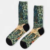 Vintager John Dearle "Greenery"- Baum Blume & Deer Socken (Linkes Detail)