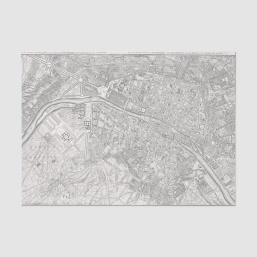 Vintager John-Rocque-Plan von Paris Seidenpapier (Vorderseite)