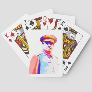 Vintager Joseph Stalin WW2 Russland Diktator Farbe Spielkarten
