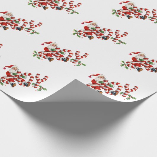 Vintager Joy Santa Geschenkpapier (Ecke)