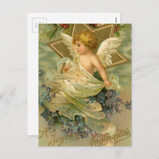 Vintager Joystick Weihnachtsgel Feiertagspostkarte (Vorne/Hinten)