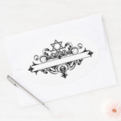 Vintager jüdischer Leiter Ovaler Aufkleber (Umschlag)