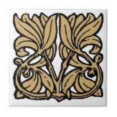 Vintager Jugendstil 1911 Blumenschmuck Frieze Fliese (Vorderseite)