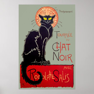 Vintager Jugendstil-Chat Noir Black Cat Art Collec Poster