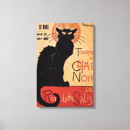Vintager Jugendstil-Chat Noir Canvas drucken Leinwanddruck (Vorderseite)