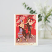 Vintager Jugendstil ~ Das Fury von Tango Postkarte (Stehend Vorderseite)