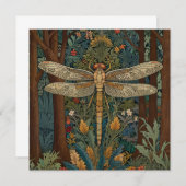 Vintager Jugendstil-Deko-Dragonfly boho chic Einladung (Vorne/Hinten)