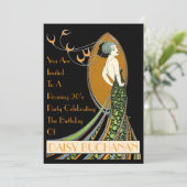 Vintager Jugendstil der 20er Jahre Einladung (Stehend Vorderseite)