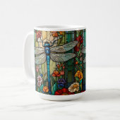 Vintager Jugendstil-Drachenfliege Kaffeetasse (Vorderseite Links)