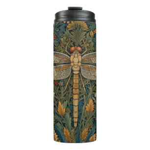 Vintager Jugendstil-Drachenfliege Thermosbecher