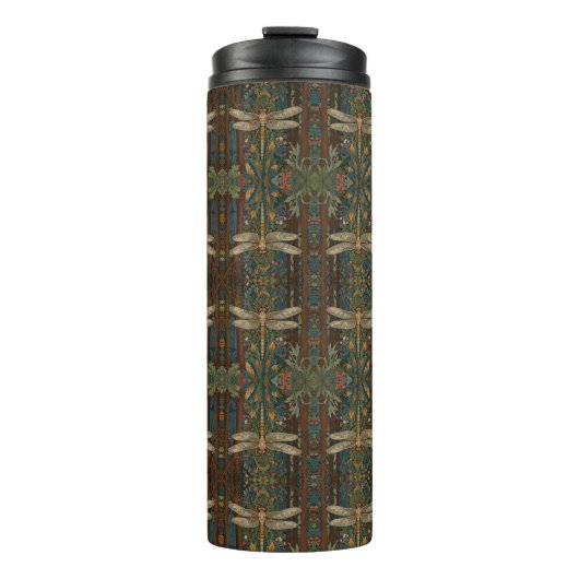 Vintager Jugendstil-Drachenfliege Thermosbecher (Vorderseite)