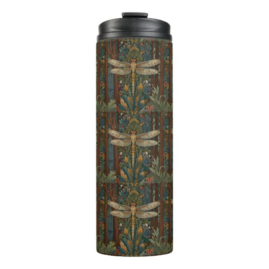 Vintager Jugendstil-Drachenfliege Thermosbecher (Vorderseite)
