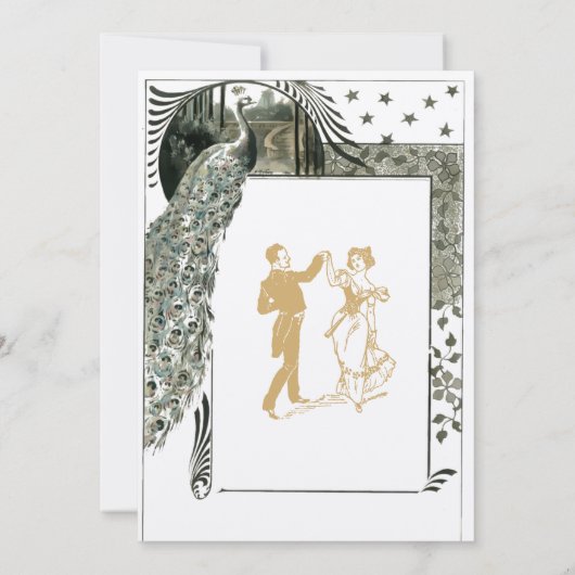 Vintager Jugendstil Einladung (Rückseite)