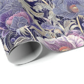 Vintager Jugendstil Elegant Lila & rosa Geschenkpapier (Rolleneckpunkt)