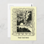 Vintager Jugendstil-Engel mit Kindervorlage Postkarte (Vorne/Hinten)