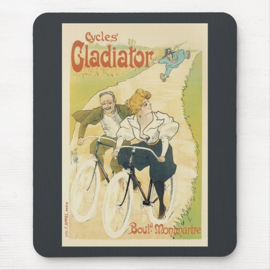 Vintager Jugendstil, Fahrräder, Gladiatorräder Mousepad (Vorne)