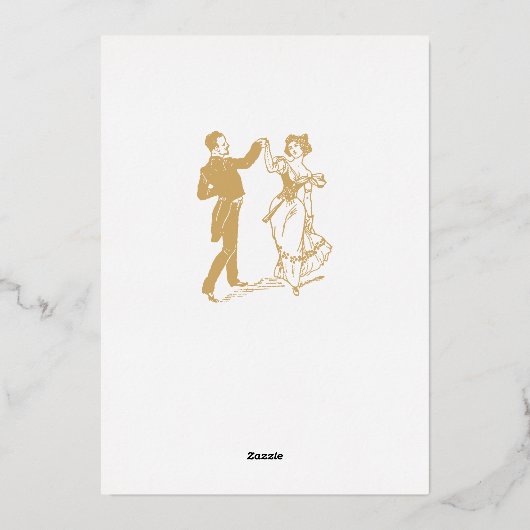 Vintager Jugendstil Folieneinladung (Rückseite)