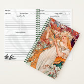 Vintager Jugendstil-Frühling von Alfons Mucha Notizblock (Innen)