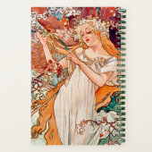 Vintager Jugendstil-Frühling von Alfons Mucha Notizblock (Rückseite)
