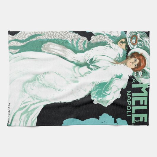 Vintager Jugendstil, italienische Mode, Extravagan Geschirrtuch (Horizontal)