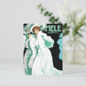 Vintager Jugendstil, italienische Mode, Extravagan Postkarte (Stehend Vorderseite)