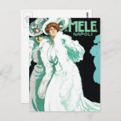 Vintager Jugendstil, italienische Mode, Extravagan Postkarte (Vorne/Hinten)