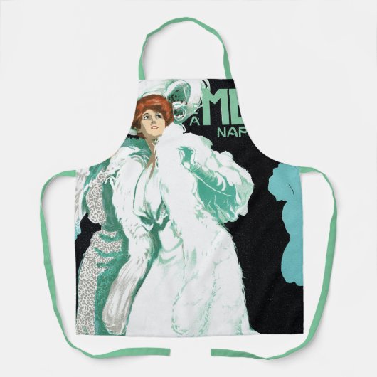 Vintager Jugendstil, italienische Mode, Extravagan Schürze (Vorderseite)