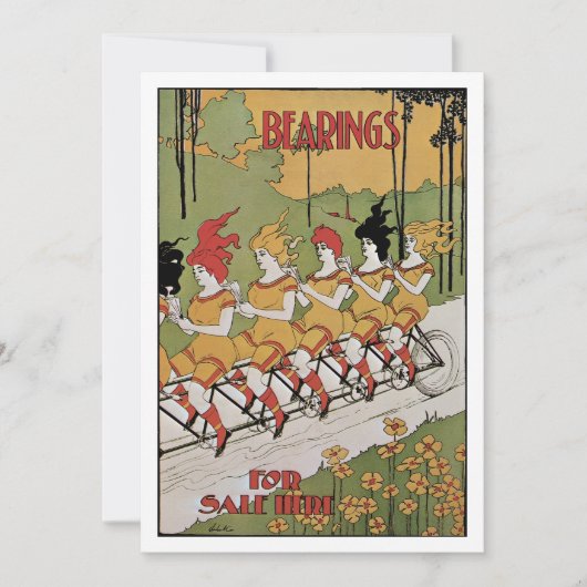 Vintager Jugendstil, Lager Tandem Fahrrad (Vorderseite)