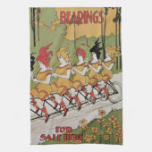 Vintager Jugendstil, Lager Tandem Fahrrad Geschirrtuch (Vertikal)