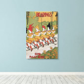 Vintager Jugendstil, Lager Tandem Fahrrad Leinwanddruck (Insitu (Holzboden))