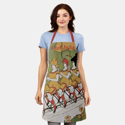 Vintager Jugendstil, Lager Tandem Fahrrad Schürze (Getragen)