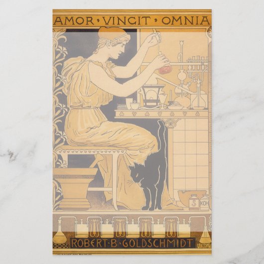 Vintager Jugendstil, Liebe erobert alle Wissenscha Briefpapier (Vorderseite)